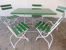 Gartenmöbel Sitzgruppe 6-teilig 5 Stühle 1 Tisch Klappbar Gebrauchsspuren