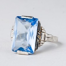 Silber Ring Blauer Stein