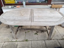 Teak Holz Gartentisch 100 cm X 170 (220) cm mit 4 Hochlehner-Klappstühlen 