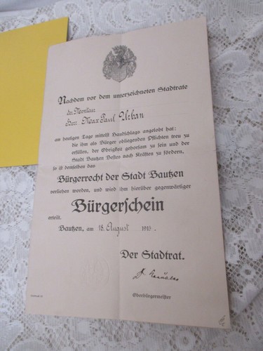 1913 bautzen bürgermeister - bautzen,