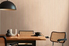 3D Tapete Holzoptik Braun Schwarz Vliestapete Holzpaneele Beige skandinavisch