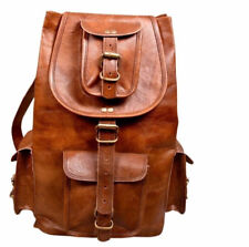 Neu Unisex Tasche groß echt weiches Leder Rucksack Backpack Reisetasche Tragen