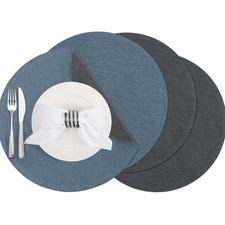 Tischsets Leinenoptik rund