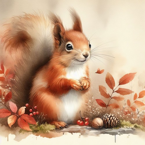 Deko bild eichhörnchen herbst - deko,