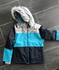 STEEDS Kinder Winterjacke Gr. 176 Blau Türkis mit Fellbesatz Outdoor Reiten 