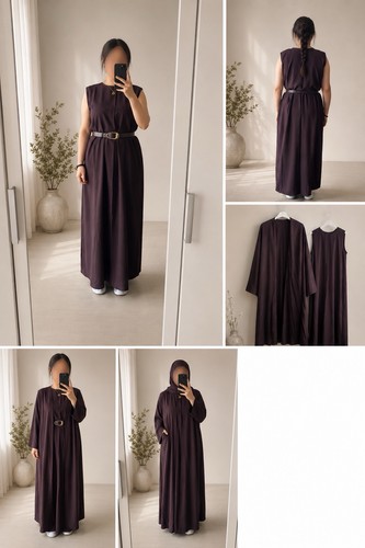 Kimono abaya mit - kimono, unterkleid