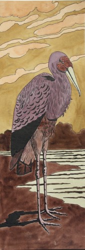 Gelbschnabelstorch aquarell - gelbschnabelstorch,,