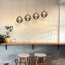 4 Flammig G9 Pendelleuchte Höhenverstellbar Hängelampe Glaskugel Esszimmer Küche