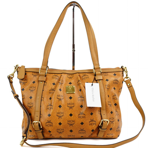 Mcm visetos cognac shopper - mcm,