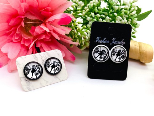 Paar cabochon ohrstecker - 1,