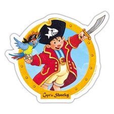 Käpt'n Sharky Piratenkapitän Aufkleber Sticker, max. 10 x 10 cm, 10 x 10 cm
