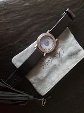 Ehinger Schwarz "Licht-Uhr Ulm" - Edelstahl m. Lederband 