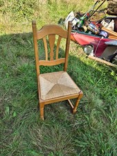 Eiche massiv, Binsensitz, Eichenstuhl top erhalten Einzelstück Schreinerarbeit