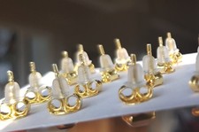 SCHMUCK-STCK Ohrringe Peridot grün Facetten Stecker vergoldet grün