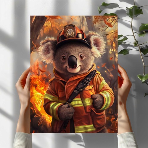 Koala als feuerwehrmann - als,