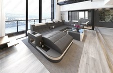 Leder wohnlandschaft couch - leder,