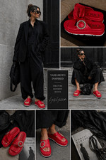 ORORO Leder Slides Gr.41 Rot