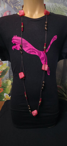 Ethno kette rosa - rosa, damen