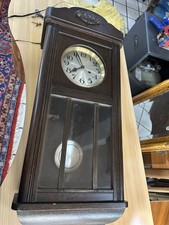 Jugendstil Regulator Antik Wanduhr Pendeluhr Vintage Uhr Rockabilly Eiche Shabby