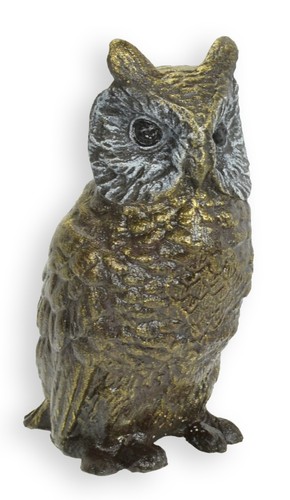Bronzeskulptur einer eule - bronzeskulptur,