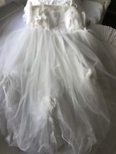 Altes Weißes Hochzeitskleid Ballettdress mit Tutu Ballettkleid &Tüllrock 5-lagig