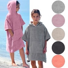 Badeponcho Kinder Frottee Surf Poncho Mädchen Jungen Baumwolle Bademantel
