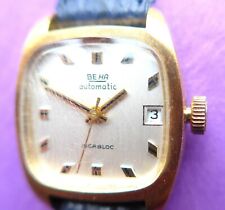 DAMEN ARMBANDUHR "BEHA", Automatik, 21 Steine, Datum, gute Funktion, ca. 1970