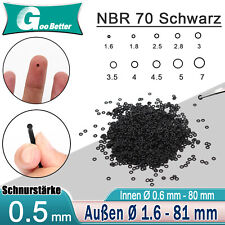 O-Ringe Dichtringe Dichtungsringe 0,8 mm - 80 mm / Schnurstärke 0,5 mm / NBR 70