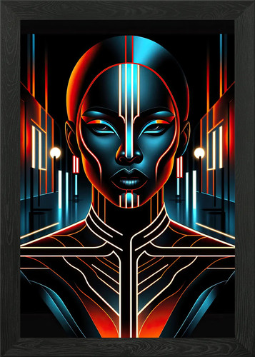 Neon deko kunstwerk - kunstwerk, gerahmt