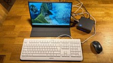 Windows 11 Pro (25H2) Mini-PC inkl. FHD Monitor 15.6 Zoll, Funkmaus, Tastatur