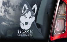 Sibirischer Husky Autoaufkleber,Huskie Schlitten Hund Fenster Schild