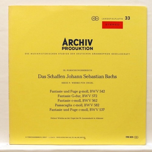 Bach helmut walcha - lp, j.s.
