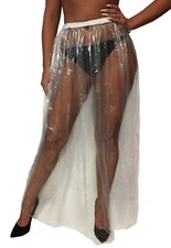 AUSLAUFMODELL super soft PVC Rock lang Faltenrock fetisch Erotik - klar
