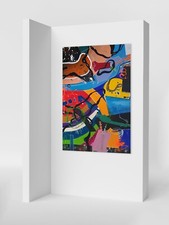 Abstrakt L Leinwand Bild bunt