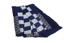 Blau Vintage Sari indisches Damen Wickelkleid gebraucht bedruckt Home Deco...