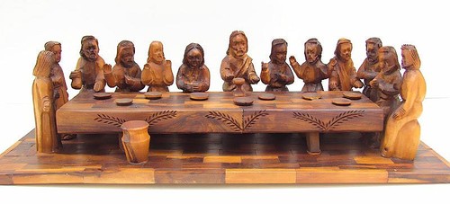 Große holzskulpturengruppe - große,