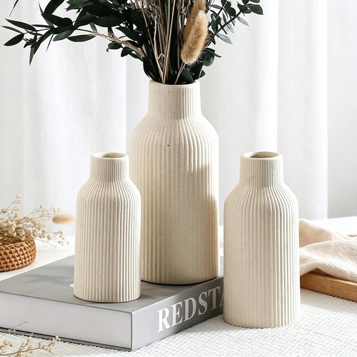 Keramikvase beige stück - keramikvase,