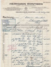 REMSCHEID-HASTEN, 2 x Rechnung 1936, Hermann Röntgen Sägen-Werkzeug-Fabrik