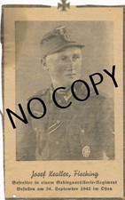 Traueranzeige Zeitung 1942 Josef Kraller  Fisching Gebirgsjäger Artillerie   #92