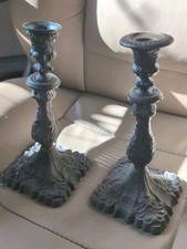 Kerzenständer (2) antik (Guss / Messing)