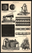 Druck anno 1896 - Schall Akustik - Thomas Alva Edison - Phonograph Schallwellen