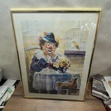 Clown Wandbild signiert S