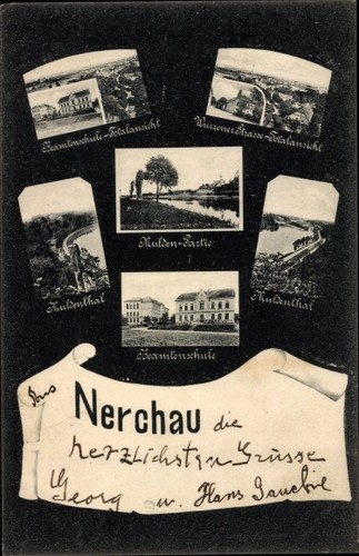 Postcard nerchau civil - postcard, nerchau,