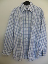 AX ARMANI EXCHANGE Herrenhemd, Gr 44, Langarm, hellblau-weiß kariert, ungetragen