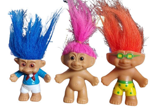 Vintage troll figur - 3x,