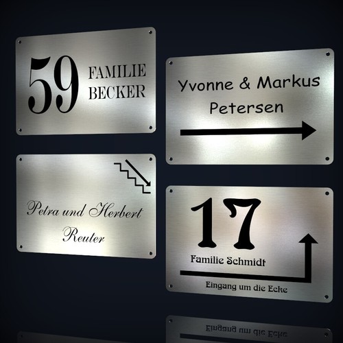 Edelstahl hausnummernschild - edelstahl,