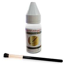 (29,5€/100ml) Blattgold Anlegemilch 20ml + Pinsel Gold Schlagmetall Kleber Milch