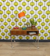 Feiner 60er Jahre Fernsehtisch Beistelltisch rollbar Nußbaum Chrom Klappfach 60s