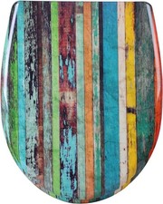 WC-Sitz Toilettendeckel WC Deckel Duroplast Retro Absenkautomatik #2676