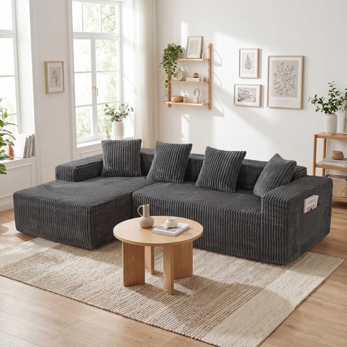 Ecksofa corduroy form - ecksofa,